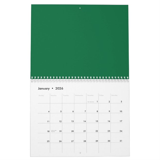 Discover the Perfect Blend of Green, Azure, Aqua,  Calendar (Jan 2026)