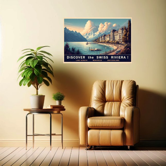 Discover The Swiss Riviera Vintage Travel Poster (Creator Uploaded)