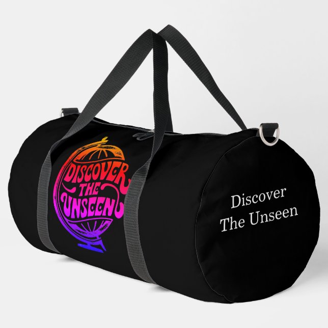 Discover the Unseen Globe Duffle Bag (Left Corner)