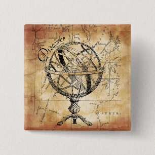 Discover the World 15 Cm Square Badge