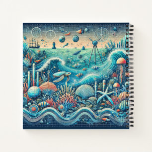 Discover the world of marine animals notebook