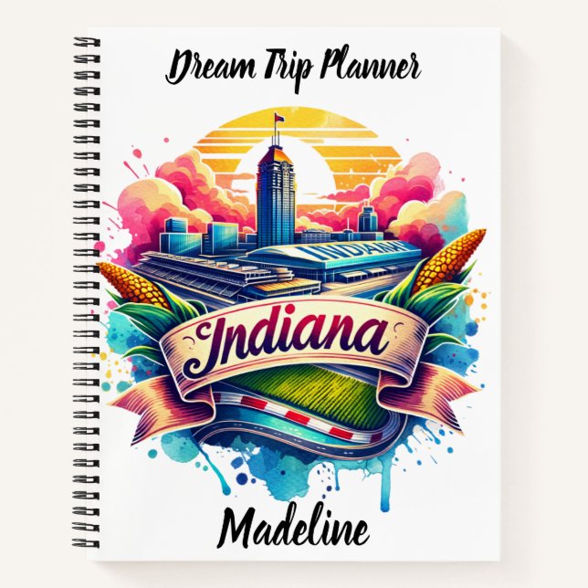 Discovering Indiana's colourful skyline art Notebook (Front)