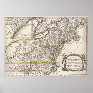 Discovering The Eastern United States Map (1759) Poster