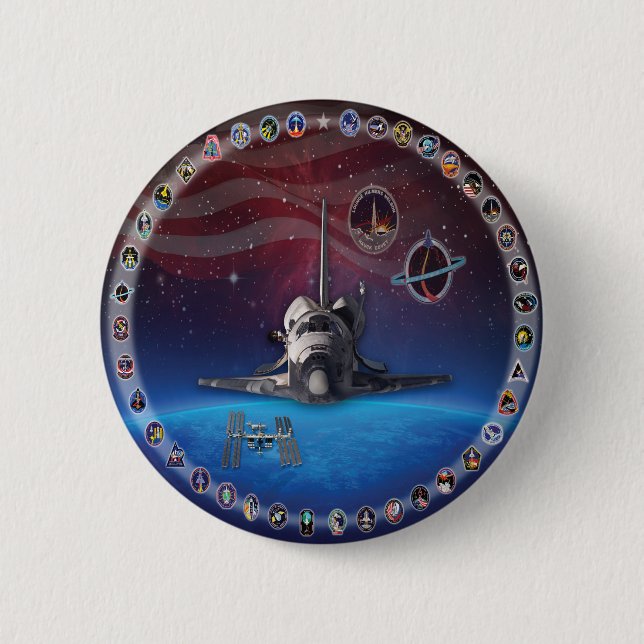 Discovery Tribute OV 103 6 Cm Round Badge (Front)