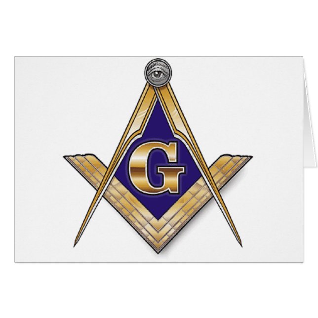 Discreet Blue Square & Compasses (Front Horizontal)