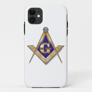 Discreet Blue Square & Compasses iPhone 11 Case