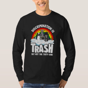 Discrimination Is Trash Gay Pride Raccoon Opossum T-Shirt