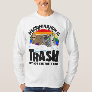 Discrimination Is Trash Gay Pride Racoon Opossum T-Shirt