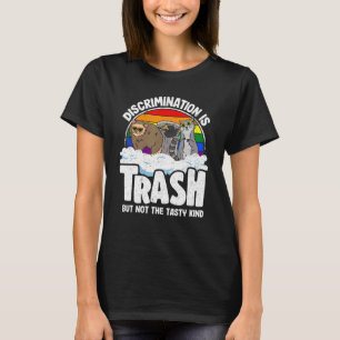 Discrimination Is Trash Gay Pride Racoon Opossum T-Shirt
