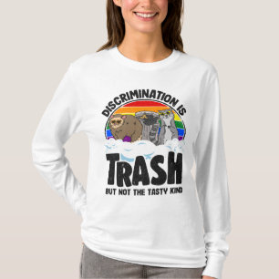 Discrimination Is Trash Gay Pride Racoon Opossum T-Shirt