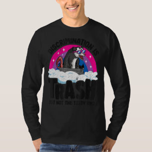 Discrimination Is Trash Opossum Bisexual Pride Bi T-Shirt