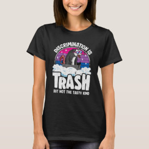 Discrimination Is Trash Opossum Bisexual Pride Bi T-Shirt