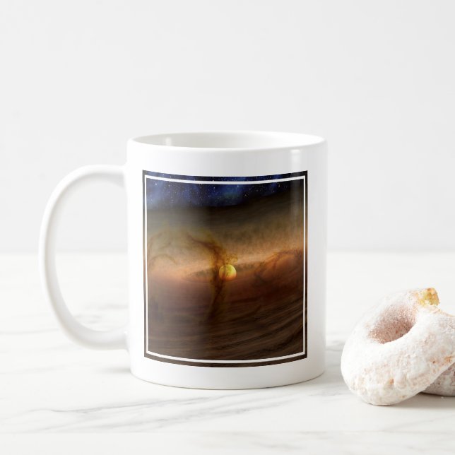 Discs Of Planet-Forming Material Circling Stars. Coffee Mug (With Donut)