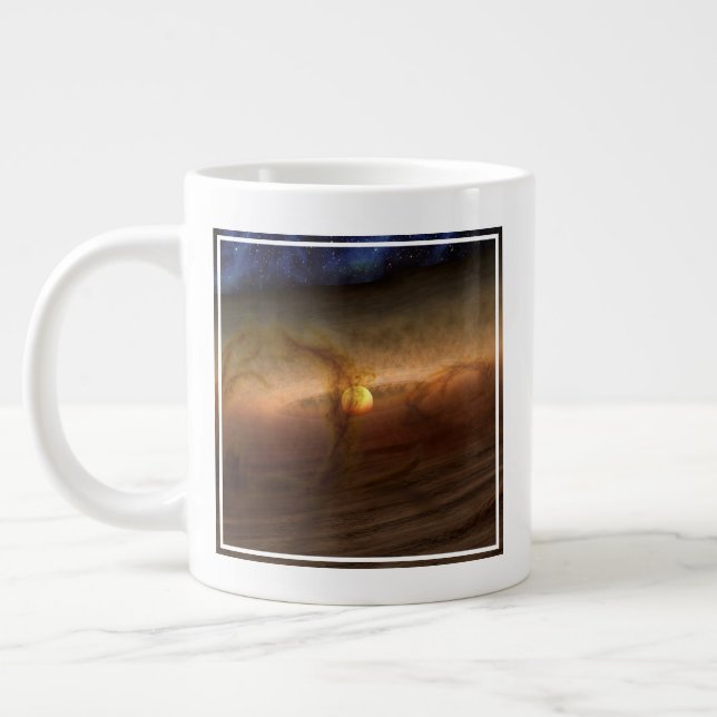 Discs Of Planet-Forming Material Circling Stars. Large Coffee Mug (Left)