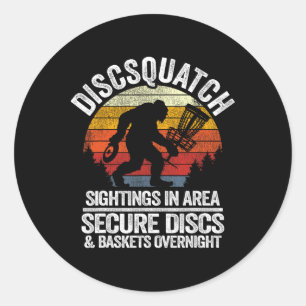 Discsquatch Frisbee Golf Sket Sasquatch Funny Disc Classic Round Sticker