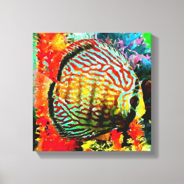 Discus aquarium fish canvas print (Front)