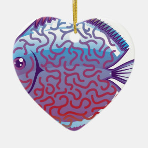 Discus Aquarium fish Ceramic Tree Decoration