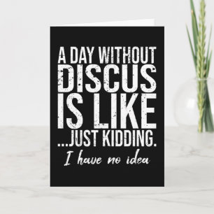 Discus funny sports gift idea card
