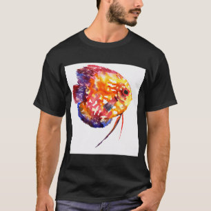 discus, rainbow colours, yellow red, blue T-Shirt