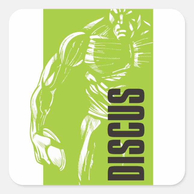discus square sticker (Front)