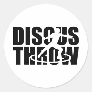 Discus throw classic round sticker