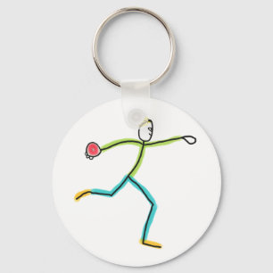 Discus Throw Stickman Key Ring