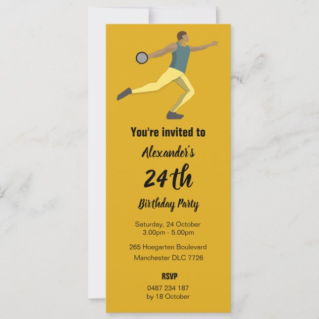 Discus Throwing Invitation (Front)