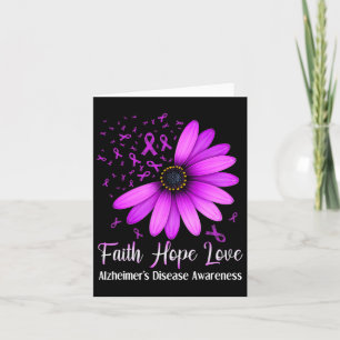 Disease Awareness Faith Hope Love Purple Ribbon 1 Card