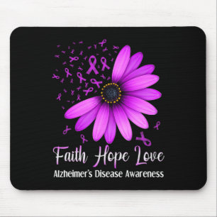 Disease Awareness Faith Hope Love Purple Ribbon 1  Mouse Mat