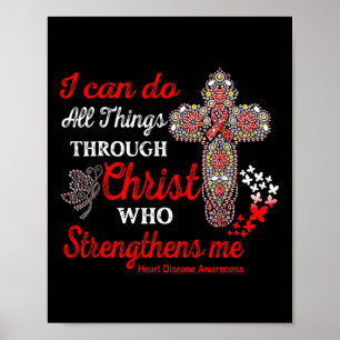 Disease Awareness Heart Disease Warrior Christ  Poster