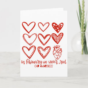 Disease Awareness Hearts I Wear Red Heart Surgery Card