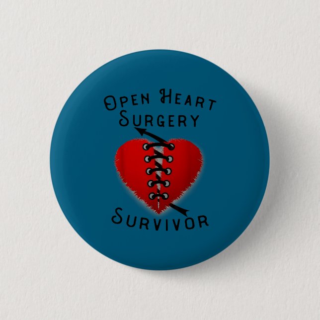 Disease Awareness Open Heart Surgery Survivor Ed H 6 Cm Round Badge (Front)