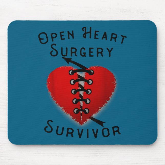 Disease Awareness Open Heart Surgery Survivor Ed H Mouse Mat (Front)