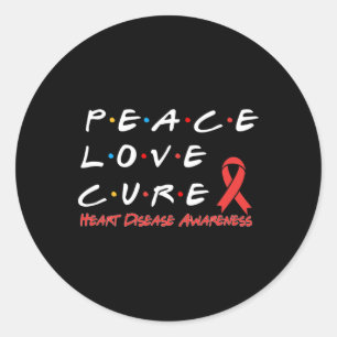 Disease Awareness Peace Love Cure  Classic Round Sticker