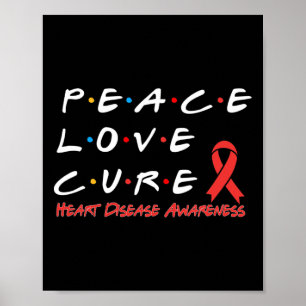 Disease Awareness Peace Love Cure Poster