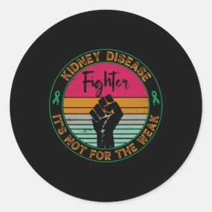 Disease awareness Retro Fighter Warrior Men Women Classic Round Sticker