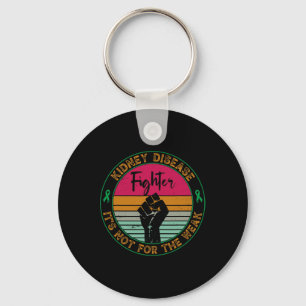Disease awareness Retro Fighter Warrior Men Women Key Ring