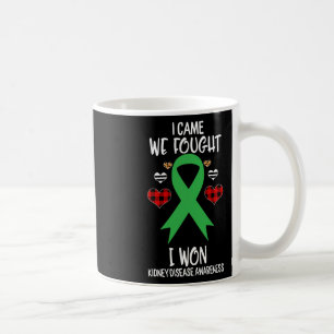 Disease Awareness Ribbon I Came We Fought I Won Ch Coffee Mug