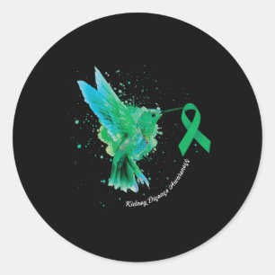 Disease Awareness Sunflower Hummingbird Gift 1 Classic Round Sticker