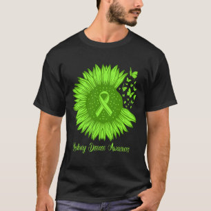 Disease Awareness Sunflower Mum Green Ribbon T-Shirt