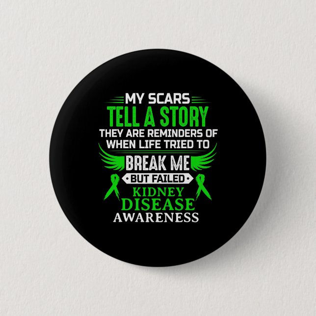 Disease Awareness Survivor Green Ribbon Men Women  6 Cm Round Badge (Front)