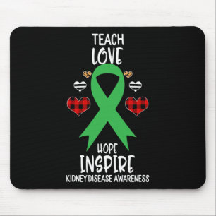 Disease Awareness Teach Ribbon Love Hope Inspire Mouse Mat
