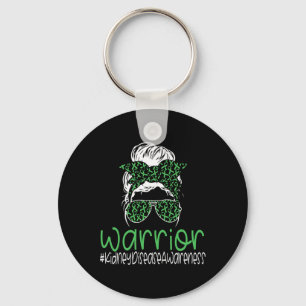 Disease Awareness Transplant Green Ribbon Messy Bu Key Ring