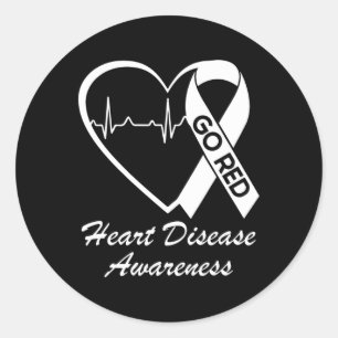 Disease Awareness We Wear Red In February Go Red H Classic Round Sticker