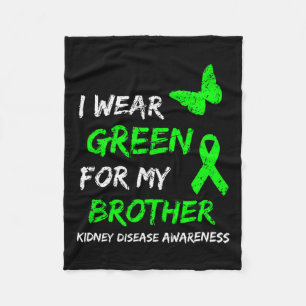 Disease I Wear Green For My Brother Ribbon Fleece Blanket