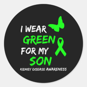 Disease I Wear Green For My Son Ribbon  Classic Round Sticker