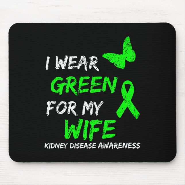 Disease I Wear Green For My Wife Ribbon  Mouse Mat (Front)
