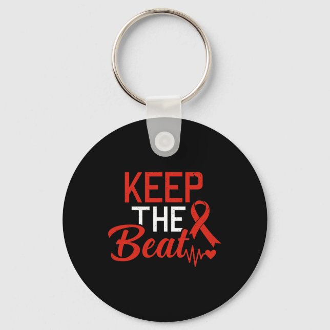 Disease Keep The Beat Chd Heart Defect Awareness  Key Ring (Front)