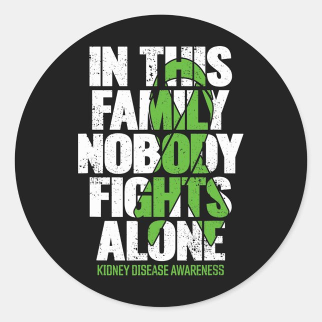 Disease Support - Family Kidney Disease Awareness  Classic Round Sticker (Front)
