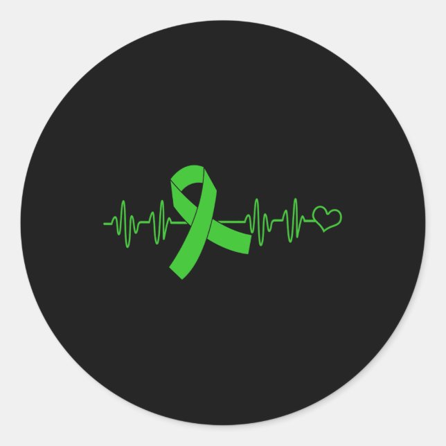 Disease Support Heartbeat Kidney Disease Awareness Classic Round Sticker (Front)